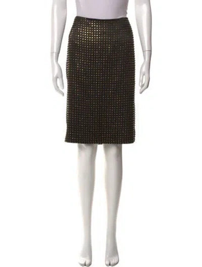 Pre-owned Tom Ford Silk Knee-length Skirt W/ Tags In Black