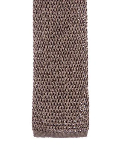 Pre-owned Tom Ford Silk Knit Tie In Brown