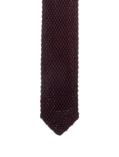 Pre-owned Tom Ford Silk Knit Tie In Purple