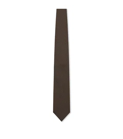 Tom Ford Silk Knitted Tie In Green