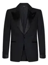 Tom Ford Silk-lapel Single-breasted Wool Jacket In Black