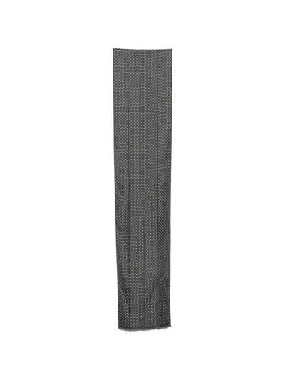 Tom Ford Silk Large Polka Dot Scarf Cm 6x222 In Gray