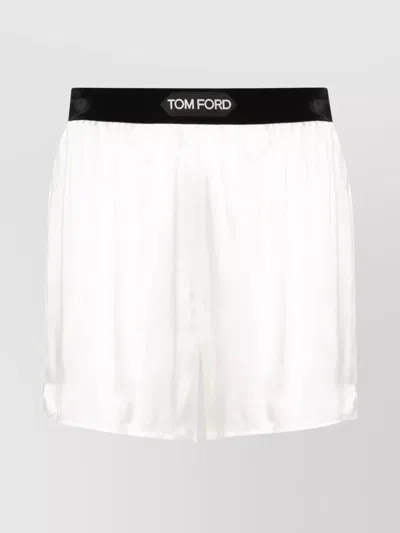TOM FORD SILK LOGO ELASTICATED WAISTBAND SHORTS