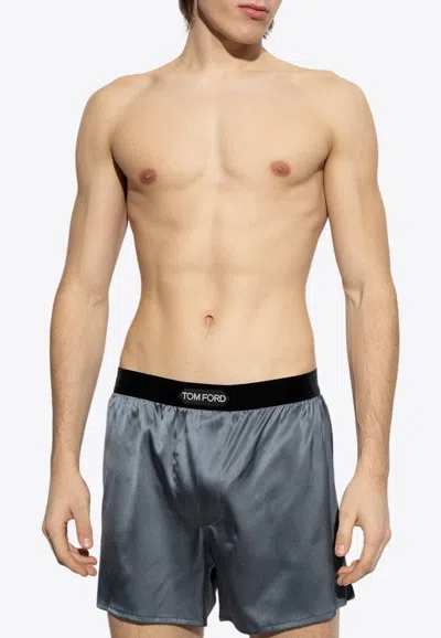 TOM FORD SILK LOGO-WAISTBAND BRIEFS