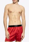 Tom Ford Logo Waistband Boxer Shorts In Red