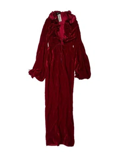 Pre-owned Tom Ford Silk Long Dress In Red
