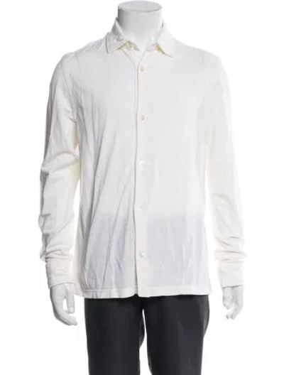 Pre-owned Tom Ford Silk Long Sleeve Shirt In White