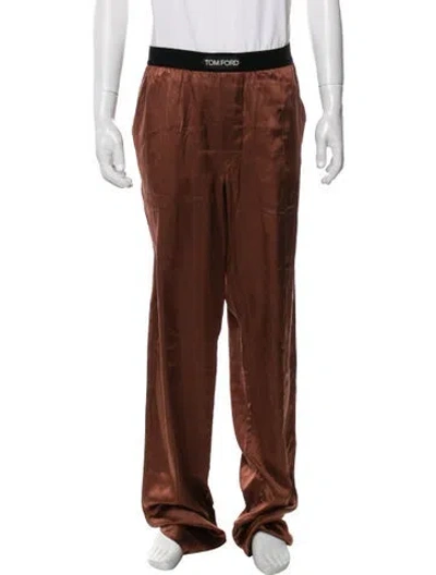Pre-owned Tom Ford Silk Lounge Bottoms In Brown