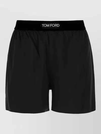 Tom Ford Silk Lounge Shorts Relaxed Fit Style In Black