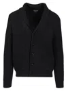 Tom Ford Cashmere Knit Sweater With Buffalo Horn Buttons And Shawl Collar