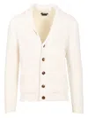 Tom Ford Silk Merino Shawl Collar Cardigan Knitwear White