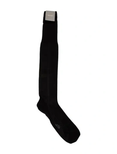 Pre-owned Tom Ford Silk Mesh Knee-high Socks W/tags In Black
