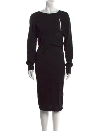 Pre-owned Tom Ford Silk Midi Length Dress In Black