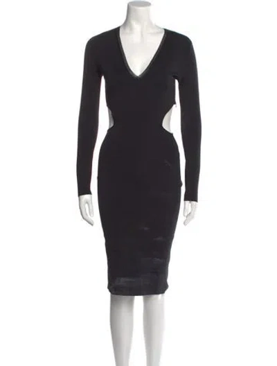 Pre-owned Tom Ford Silk Midi Length Dress In Black