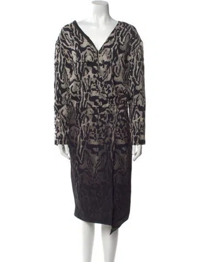 Pre-owned Tom Ford Silk Midi Length Dress In Gray