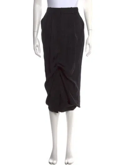 Pre-owned Tom Ford Silk Midi Length Skirt In Black