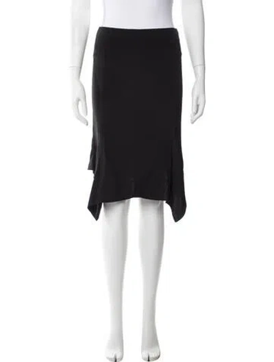 Pre-owned Tom Ford Silk Midi Length Skirt In Black