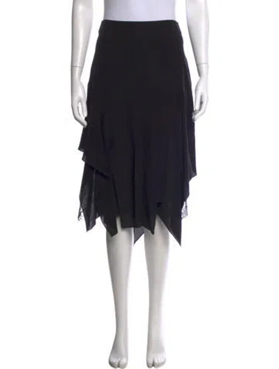 Pre-owned Tom Ford Silk Midi Length Skirt In Black