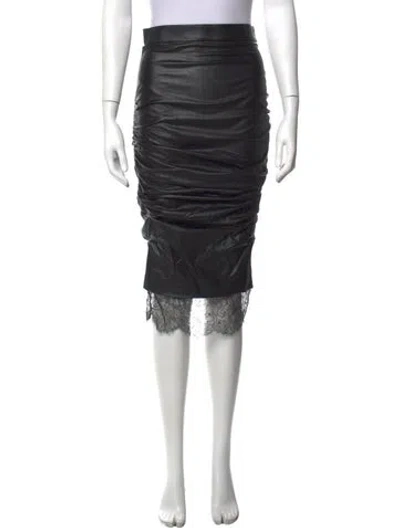 Pre-owned Tom Ford Silk Midi Length Skirt In Black