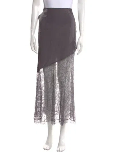 Pre-owned Tom Ford Silk Midi Length Skirt In Gray