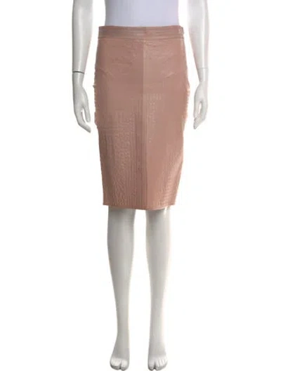 Pre-owned Tom Ford Silk Midi Length Skirt In Pink