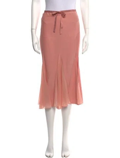 Pre-owned Tom Ford Silk Midi Length Skirt In Pink