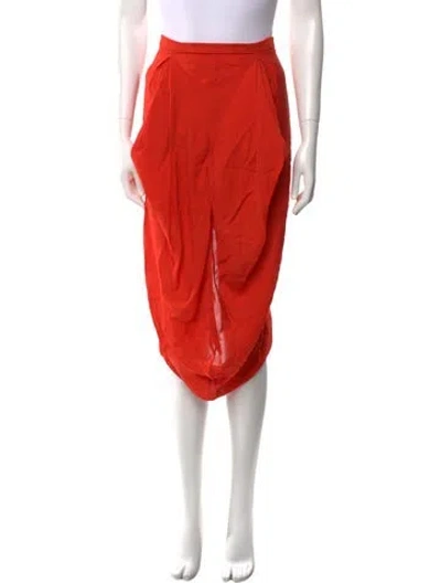 Pre-owned Tom Ford Silk Midi Length Skirt In Red
