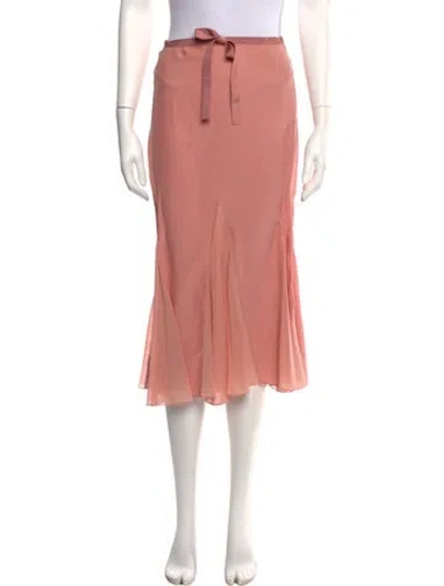 Pre-owned Tom Ford Silk Midi Length Skirt W/ Tags In Pink