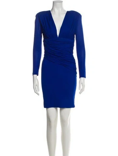 Pre-owned Tom Ford Silk Mini Dress In Blue