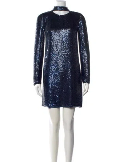 Pre-owned Tom Ford Silk Mini Dress In Blue
