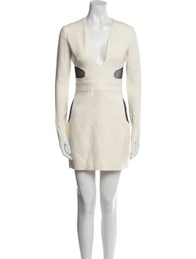 Pre-owned Tom Ford Silk Mini Dress In Neutral