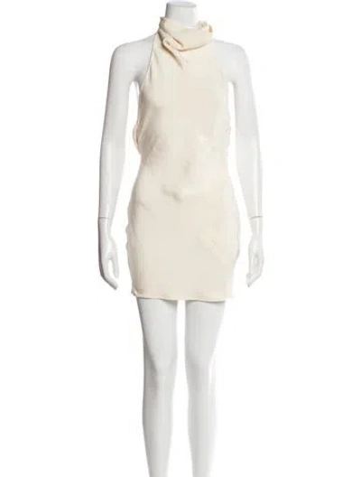 Pre-owned Tom Ford Silk Mini Dress In Neutral