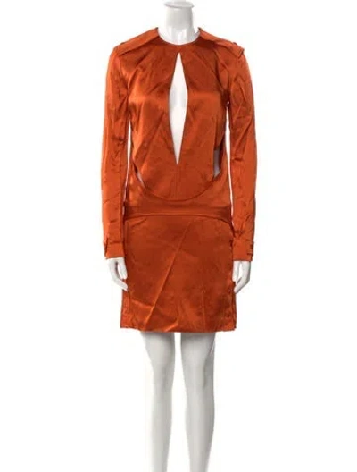 Pre-owned Tom Ford Silk Mini Dress In Orange