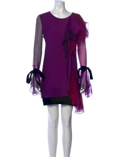 Pre-owned Tom Ford Silk Mini Dress In Purple