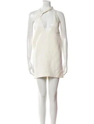 Pre-owned Tom Ford Silk Mini Dress In White