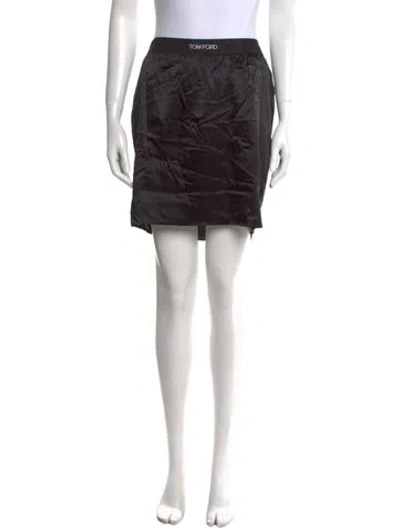 Pre-owned Tom Ford Silk Mini Skirt In Black
