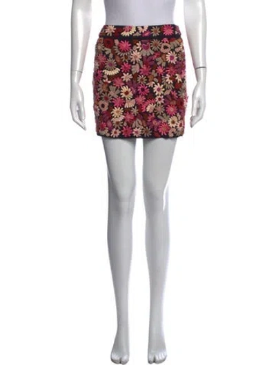 Pre-owned Tom Ford Silk Mini Skirt In Black/pink