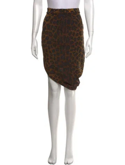 Pre-owned Tom Ford Silk Mini Skirt In Brown