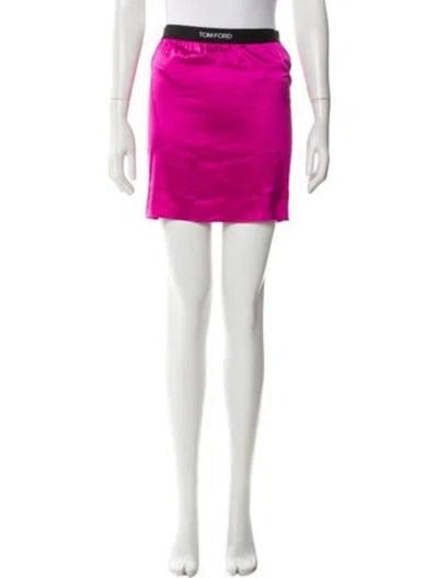 Pre-owned Tom Ford Silk Mini Skirt In Pink