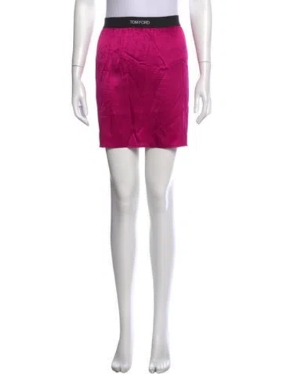Pre-owned Tom Ford Silk Mini Skirt In Pink