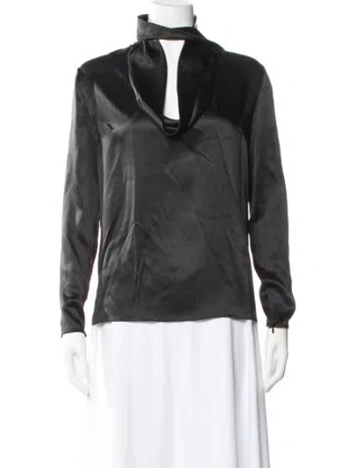 Pre-owned Tom Ford Silk Mock Neck Sweatshirt In Gray