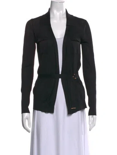 Pre-owned Tom Ford Silk Open Front Sweater In Black