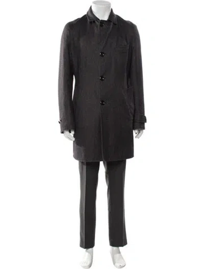 Pre-owned Tom Ford Silk Overcoat In Gray