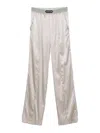 Tom Ford Wide-leg Trousers With Satin Finish In Gray