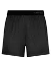 Tom Ford Black Shorts With Elastic Waist With Logo Lettering In Silk Stretch Woman In Black