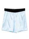 Tom Ford Stretch Silk Satin Relaxed Pj Shorts In Blue