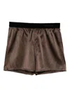 Tom Ford Silk Pajama Shorts In Brown