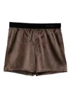 Tom Ford Silk Pajama Shorts In Brown