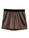 Tom Ford Silk Pajama Shorts In Brown