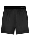 Tom Ford Peach-feel Silk Satin Pj Shorts In Black